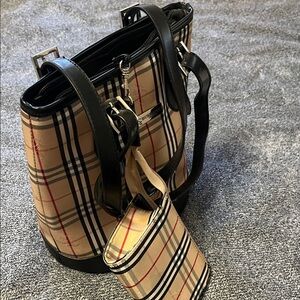 Plaid Tote with Matching Pouch - copy